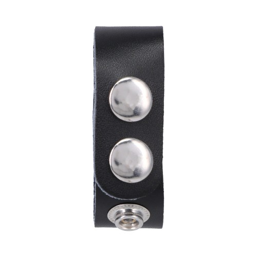 Rock Solid Adjustable Leather Cock Ring Black