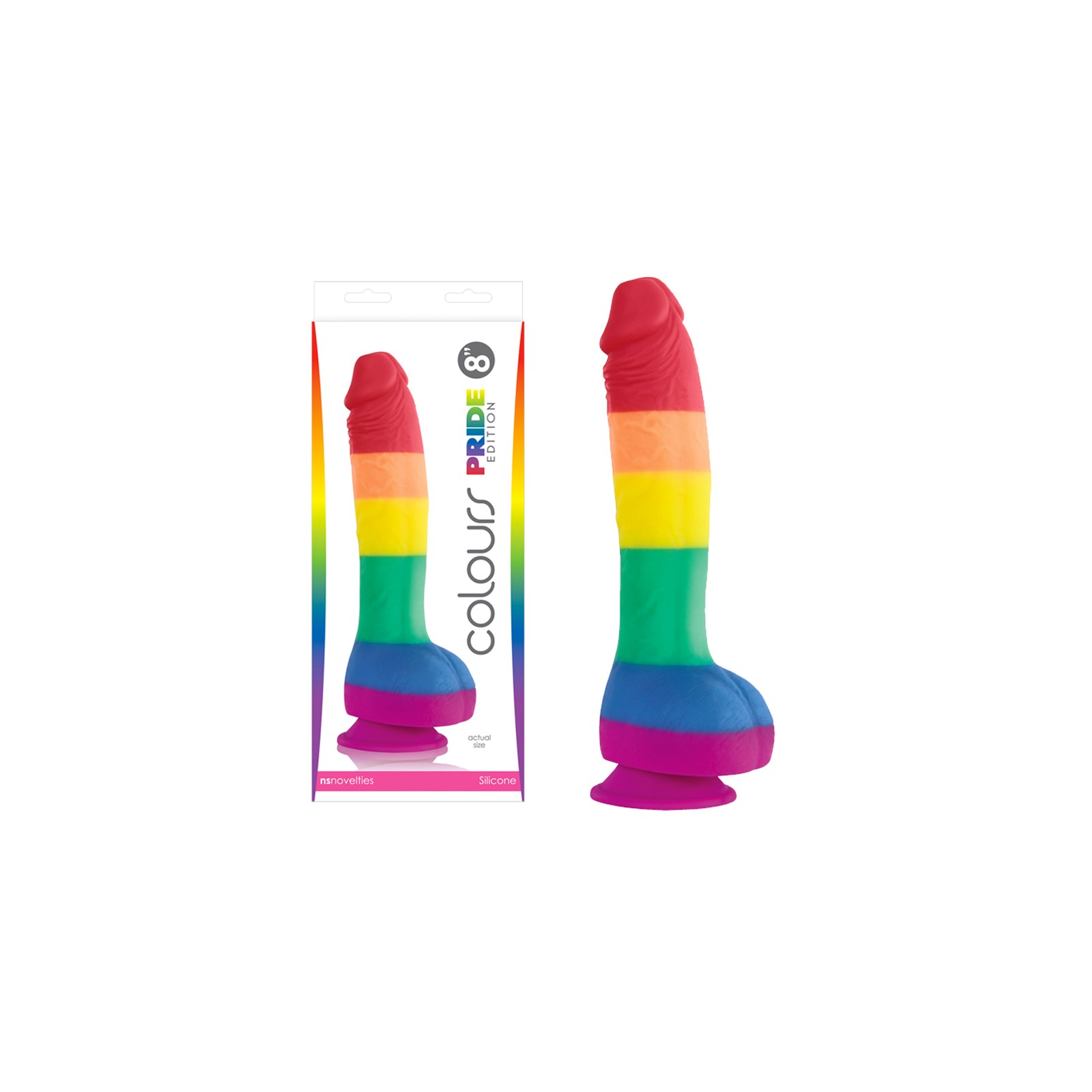 Dildo Edición Orgullo 8 Pulgadas con Ventosa