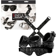 Kit de Bondage de Vinilo Sinful Negro