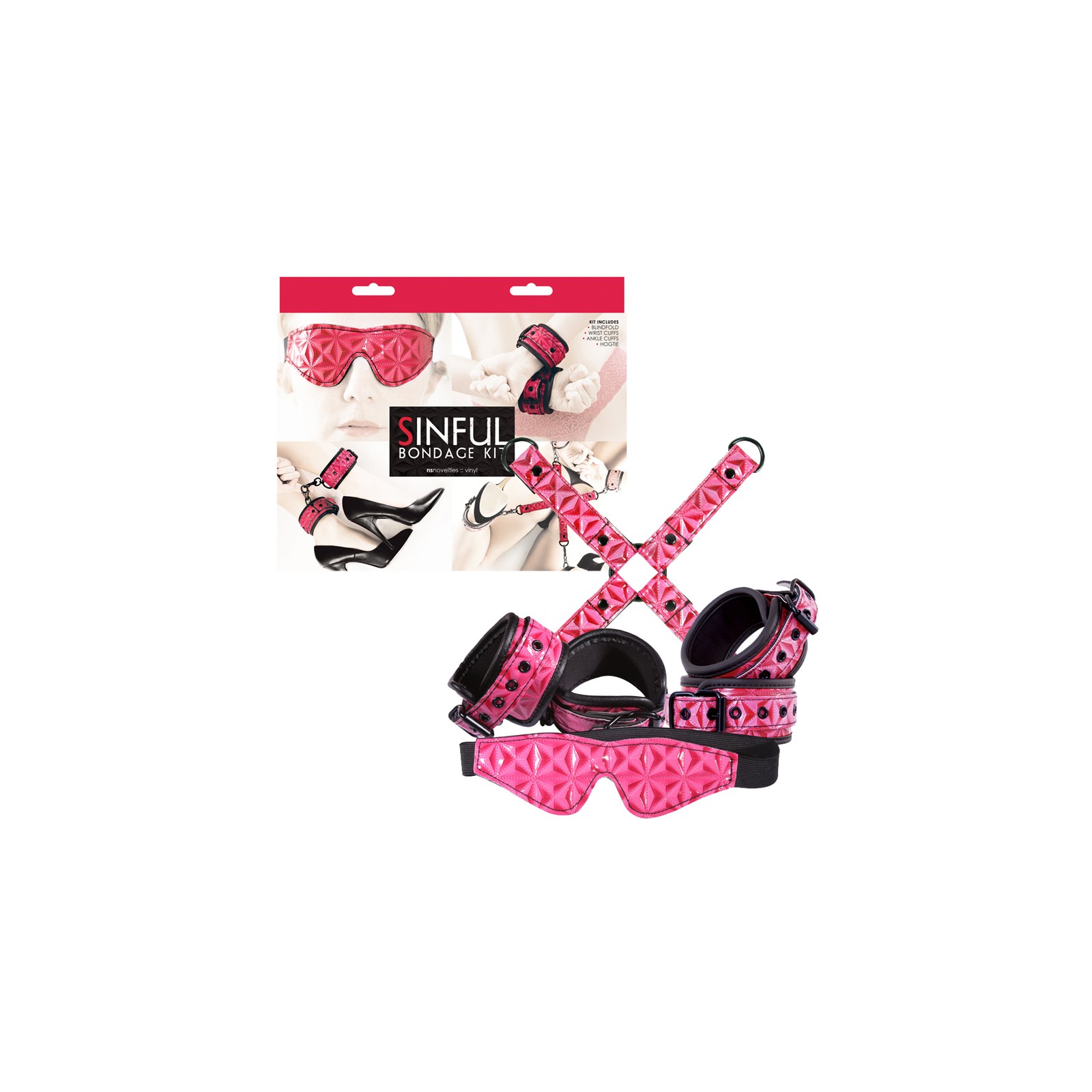 Sinful Vinyl Bondage Kit in Pink - Explore Your Desires