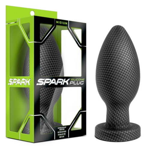 Plug Anal Spark Silicone Mediano - Fibra de Carbono