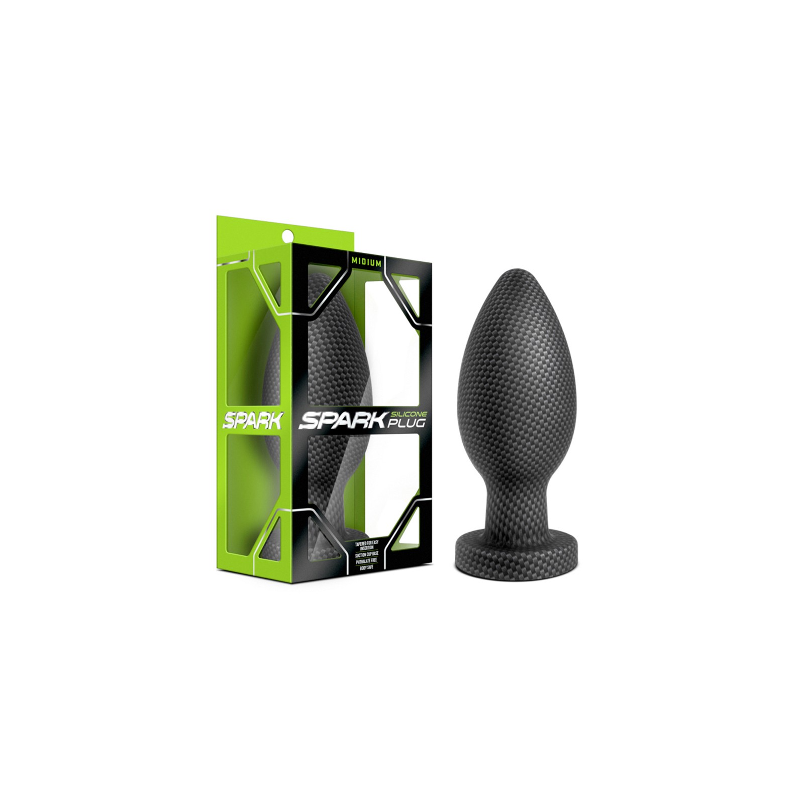 Spark Silicone Anal Plug Medium - Carbon Fiber