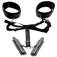 Masters Acquire Thigh Harness with Wrist Cuffs for BDSM Play