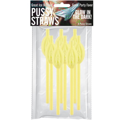 Glow in the Dark Pussy Straws - 8Pcs Pack