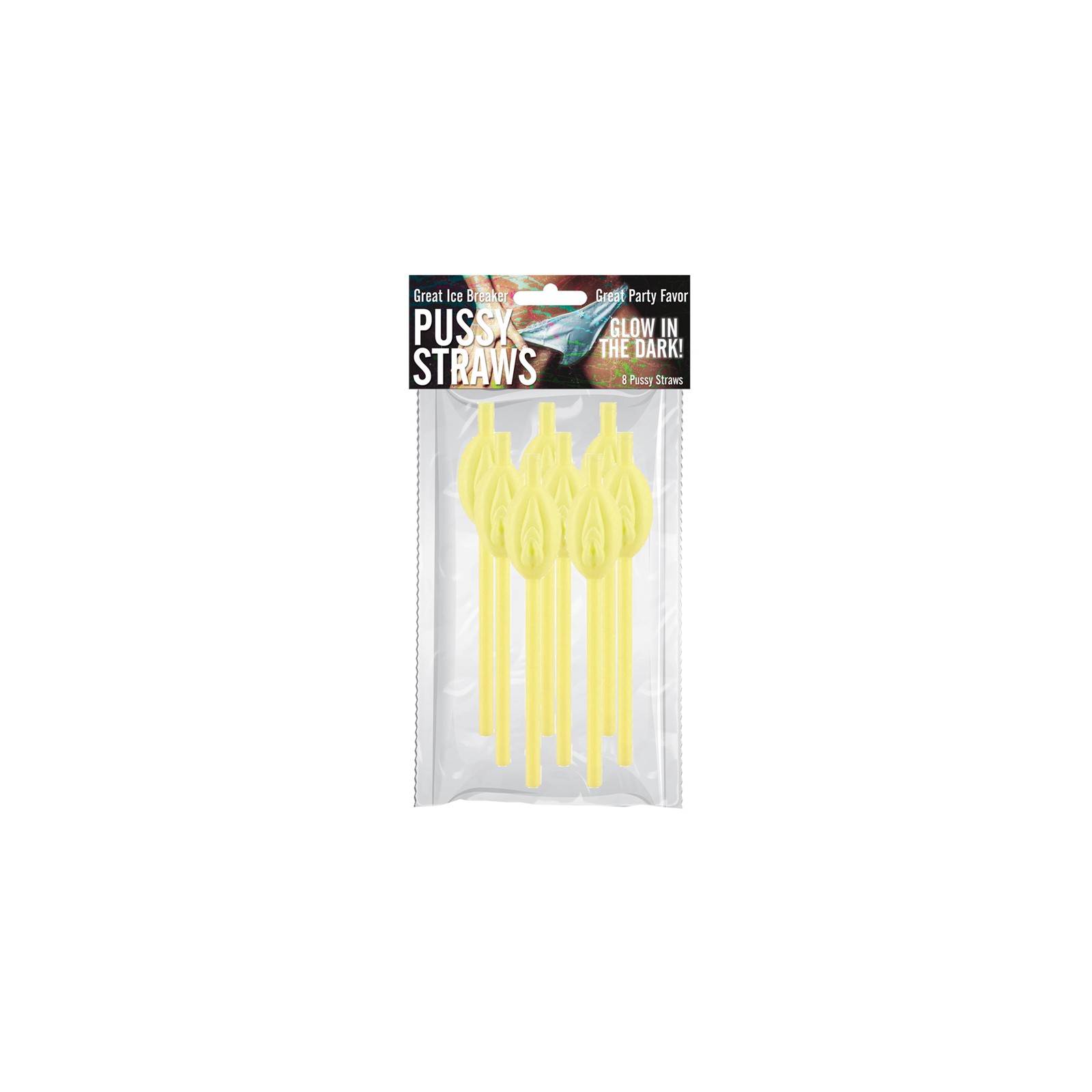 Glow in the Dark Pussy Straws - 8Pcs Pack