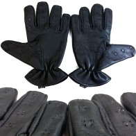 Guantes Vampiro Rojo Negro Cuero Grande Con Picos