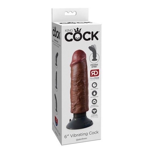 King Cock 6in Vibrating Dildo for Realistic Experience