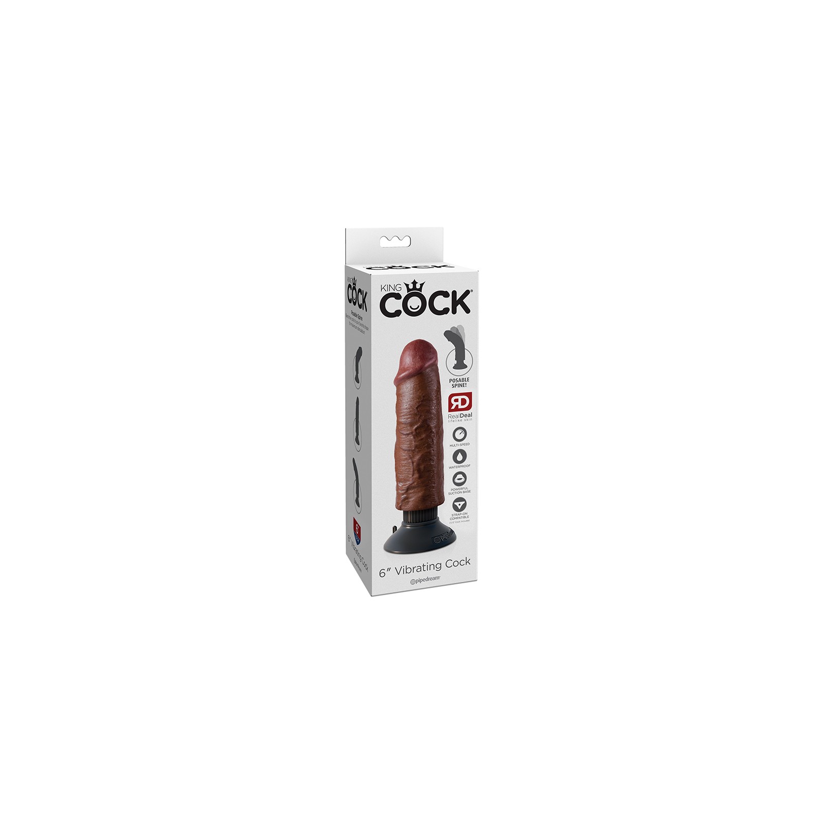 King Cock 6in Vibrating Dildo for Realistic Experience