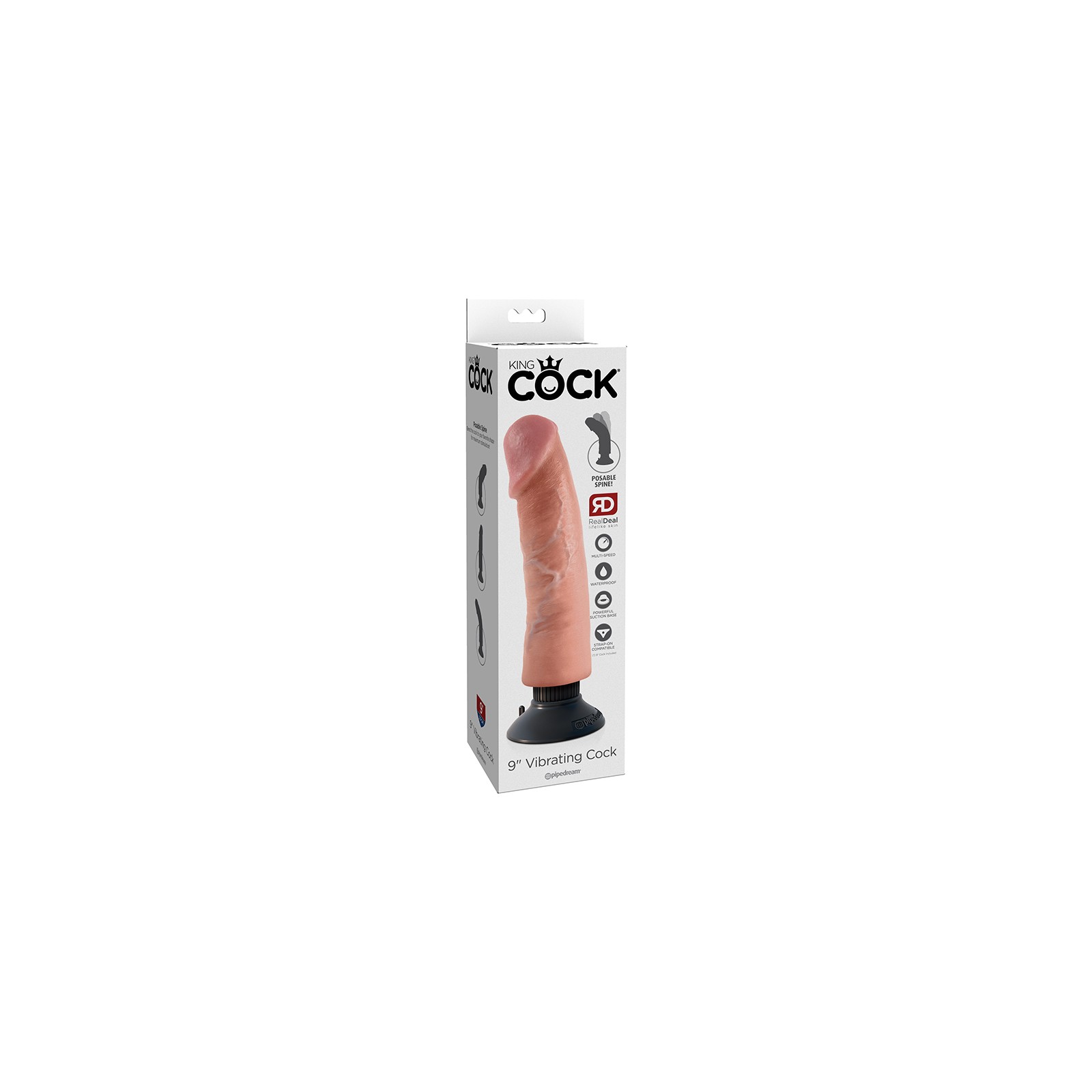 Dildo Vibrante de 9 Pulgadas King Cock para Placer Emocionante