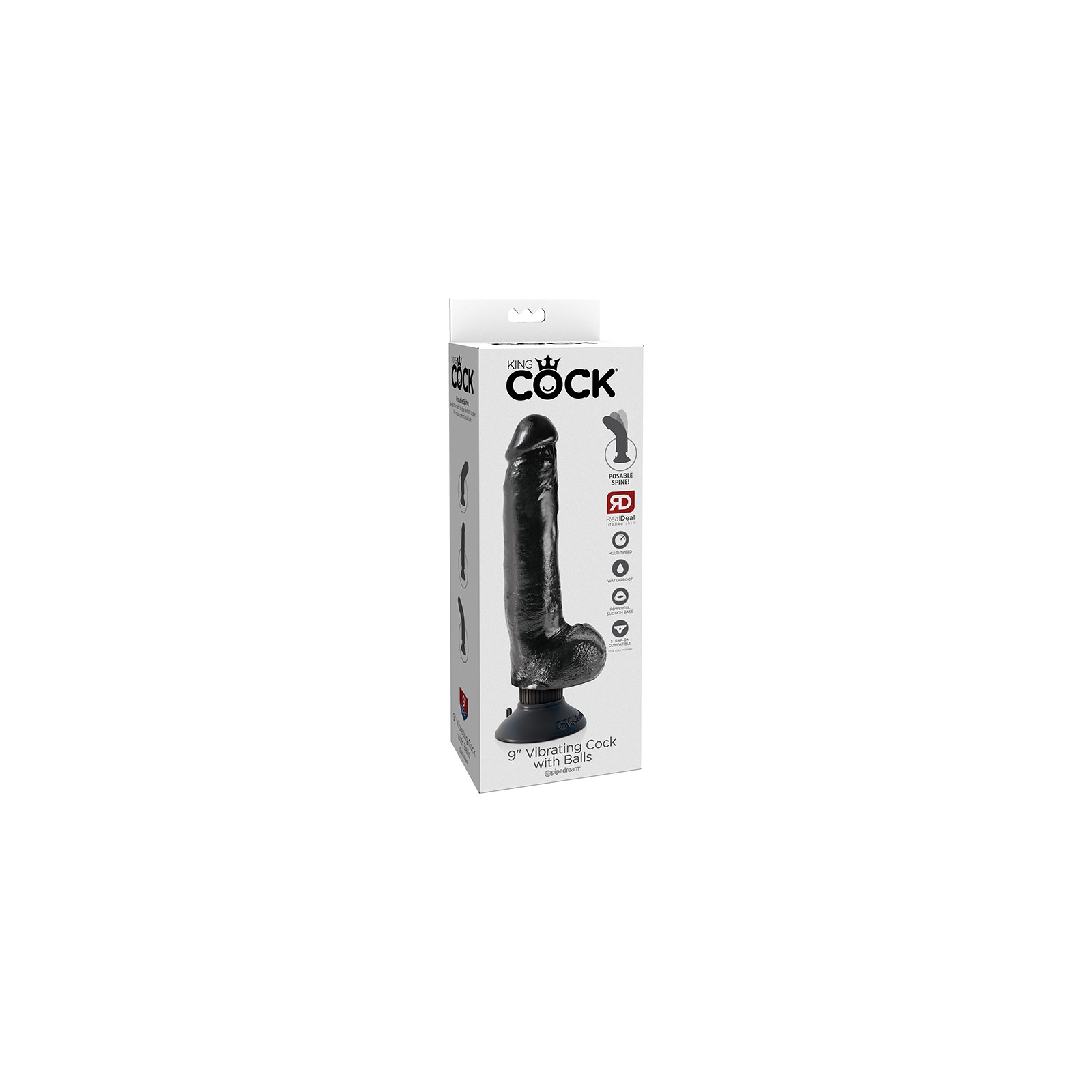 Pipedream King Cock Vibrador de 9 pulgadas Negro