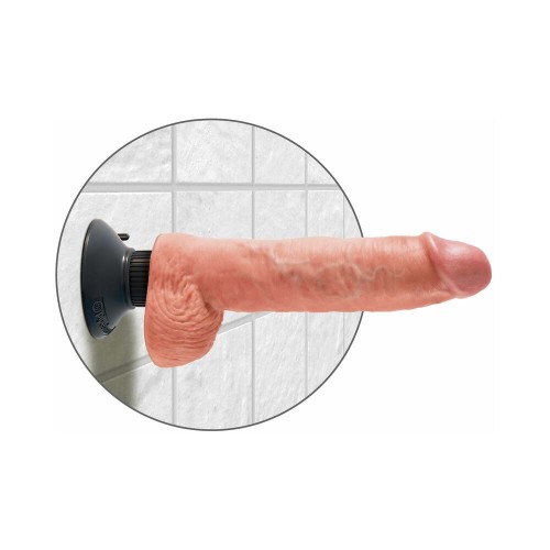 Pene Vibrante de 10 Pulgadas con Bolas Pipedream King Cock Beige