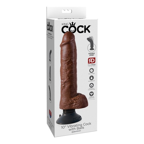 Dildo Vibrador Pipedream King Cock 10 in. - Placer Realista