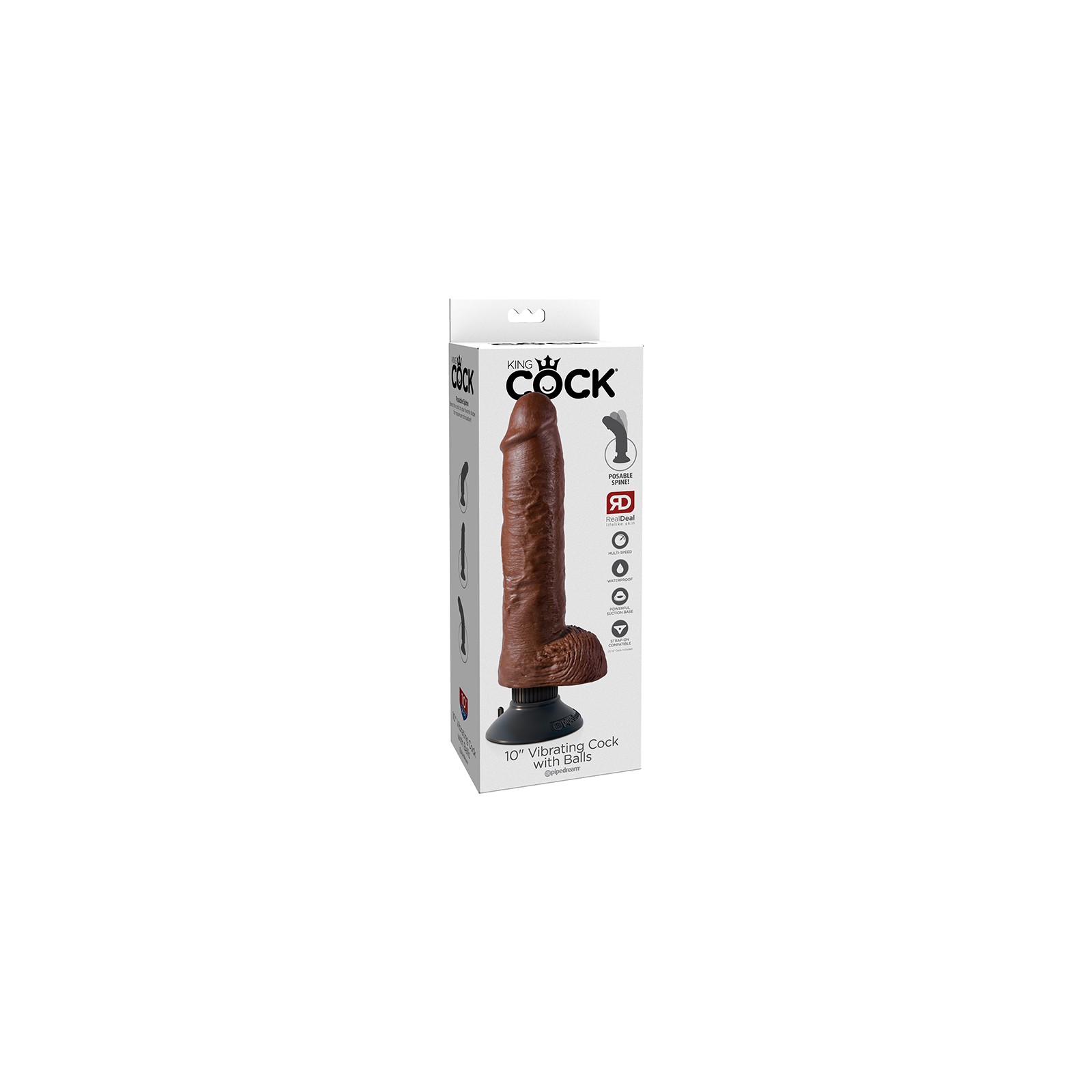 Dildo Vibrador Pipedream King Cock 10 in. - Placer Realista