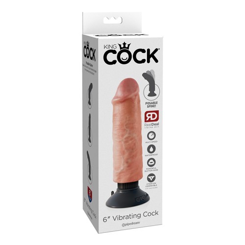 Dildo Vibrante Pipedream King Cock de 6 in. con Ventosa