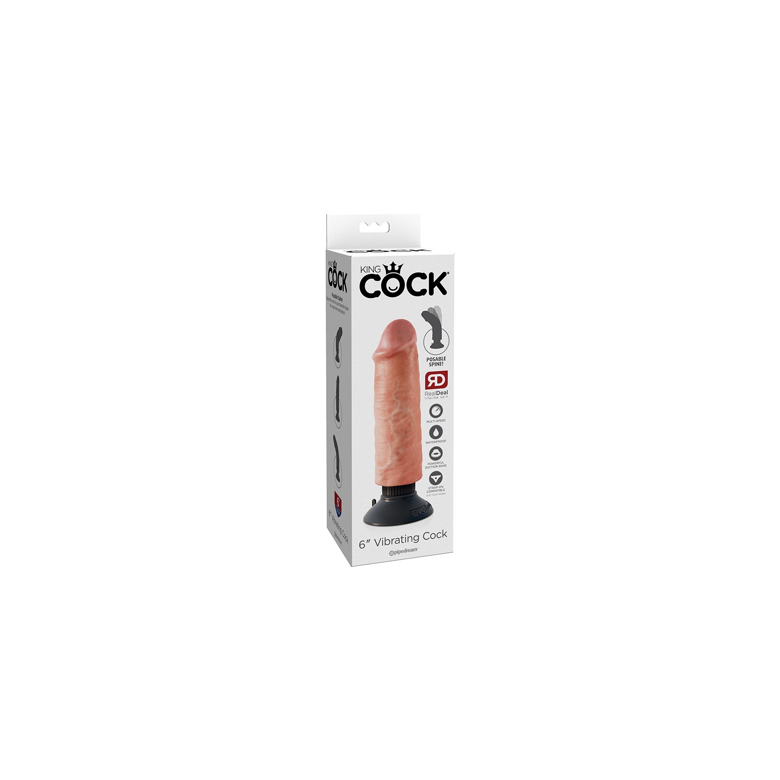 Dildo Vibrante Pipedream King Cock de 6 in. con Ventosa