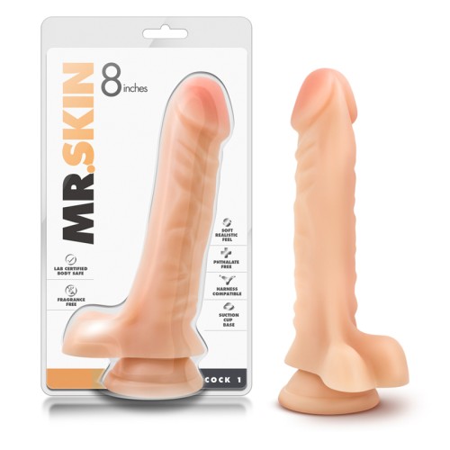 Dildo Realista de 9in con Testículos Dr. Skin Beige