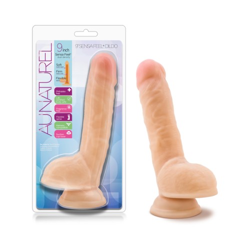 Au Naturel Big Billy 9 in. Dildo with Balls - Realistic Dual Density Design