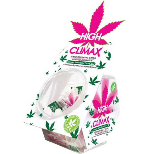 Exhibición de Estimulante Femenino High Climax con Aceite de Semilla de Cáñamo