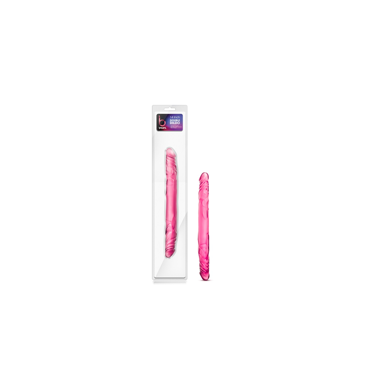 B Yours 14 in. Double Dildo - Pink Pleasure