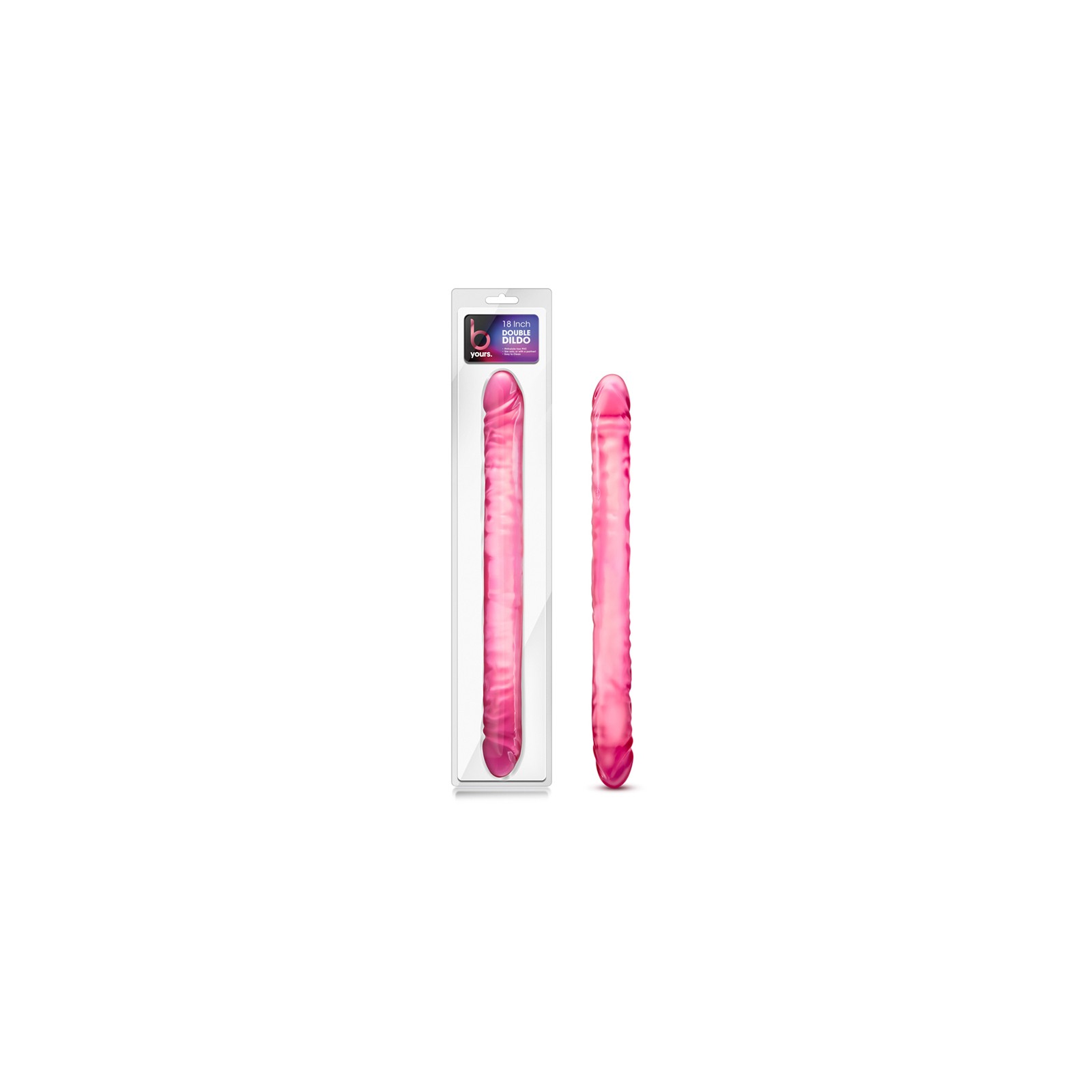 B Yours 18 in. Double Dildo Pink for Couples