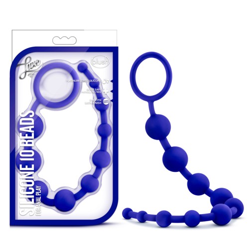 Luxe Silicone 10 Beads for Anal Play in Indigo