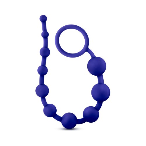 Luxe Silicone 10 Beads for Anal Play in Indigo