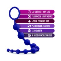 Luxe Silicone 10 Beads for Anal Play in Indigo