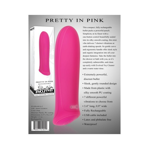 Vibrador Bullet de Silicón Recargable Evolved Pretty in Pink