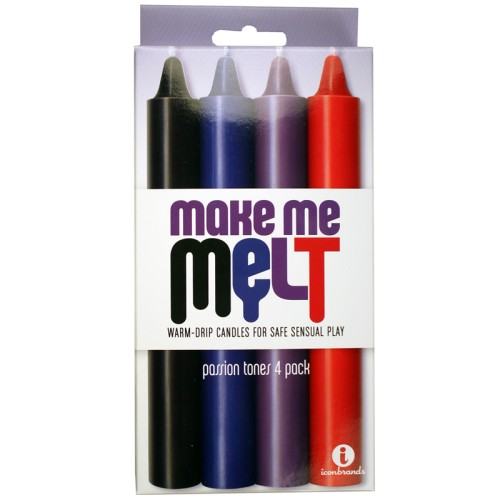 Make Me Melt Sensual Warm-Drip Candles, 4 Pack, Passion Tones