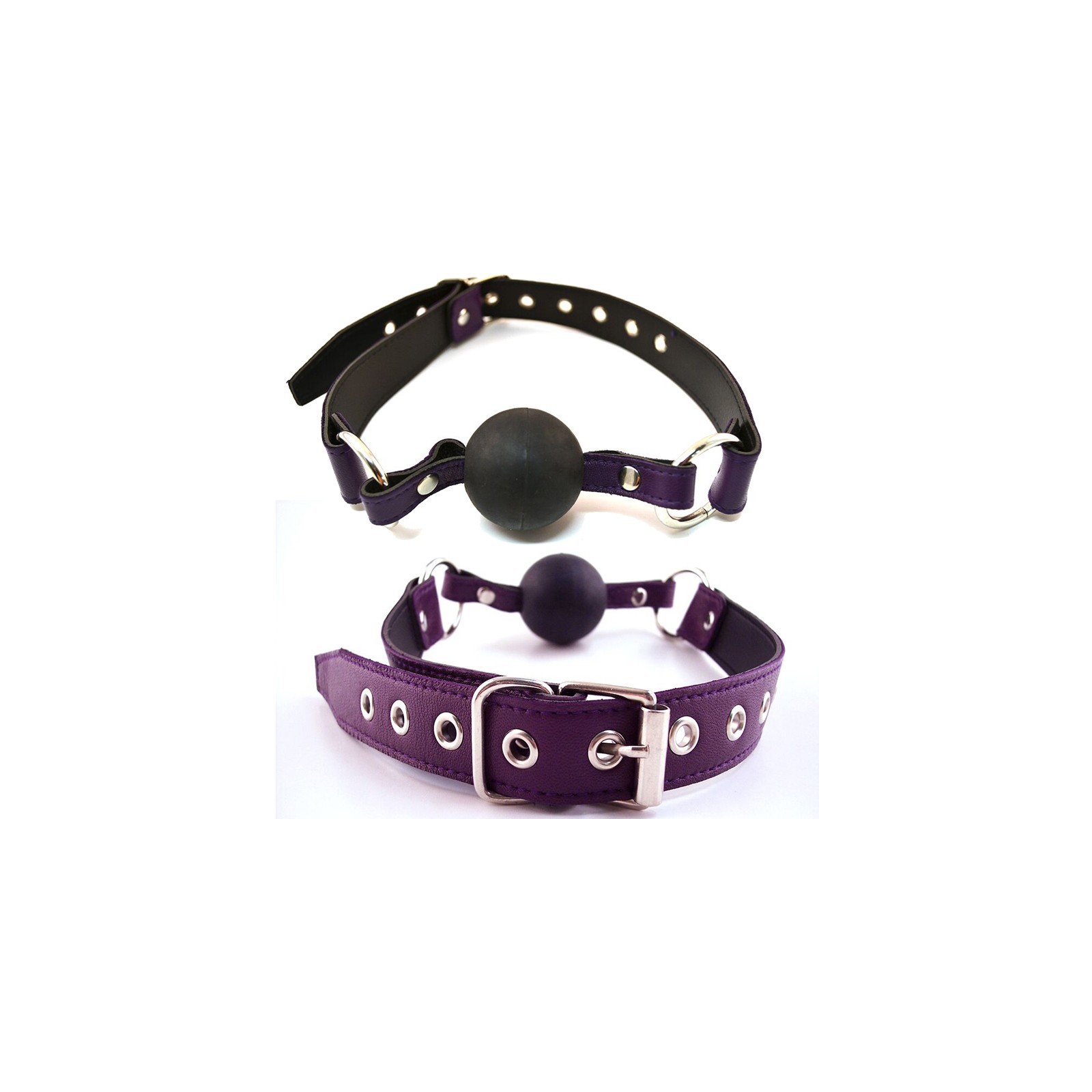 Rouge Leather Ball Gag Purple