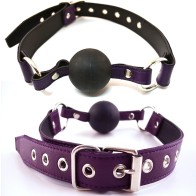 Rouge Leather Ball Gag Purple