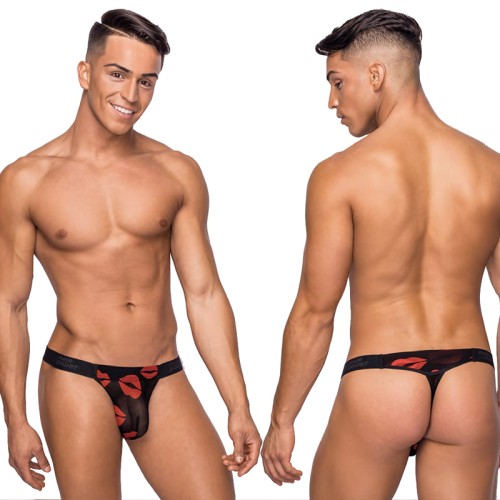 Male Power Kiss Me Micro Thong V Sheer Lips