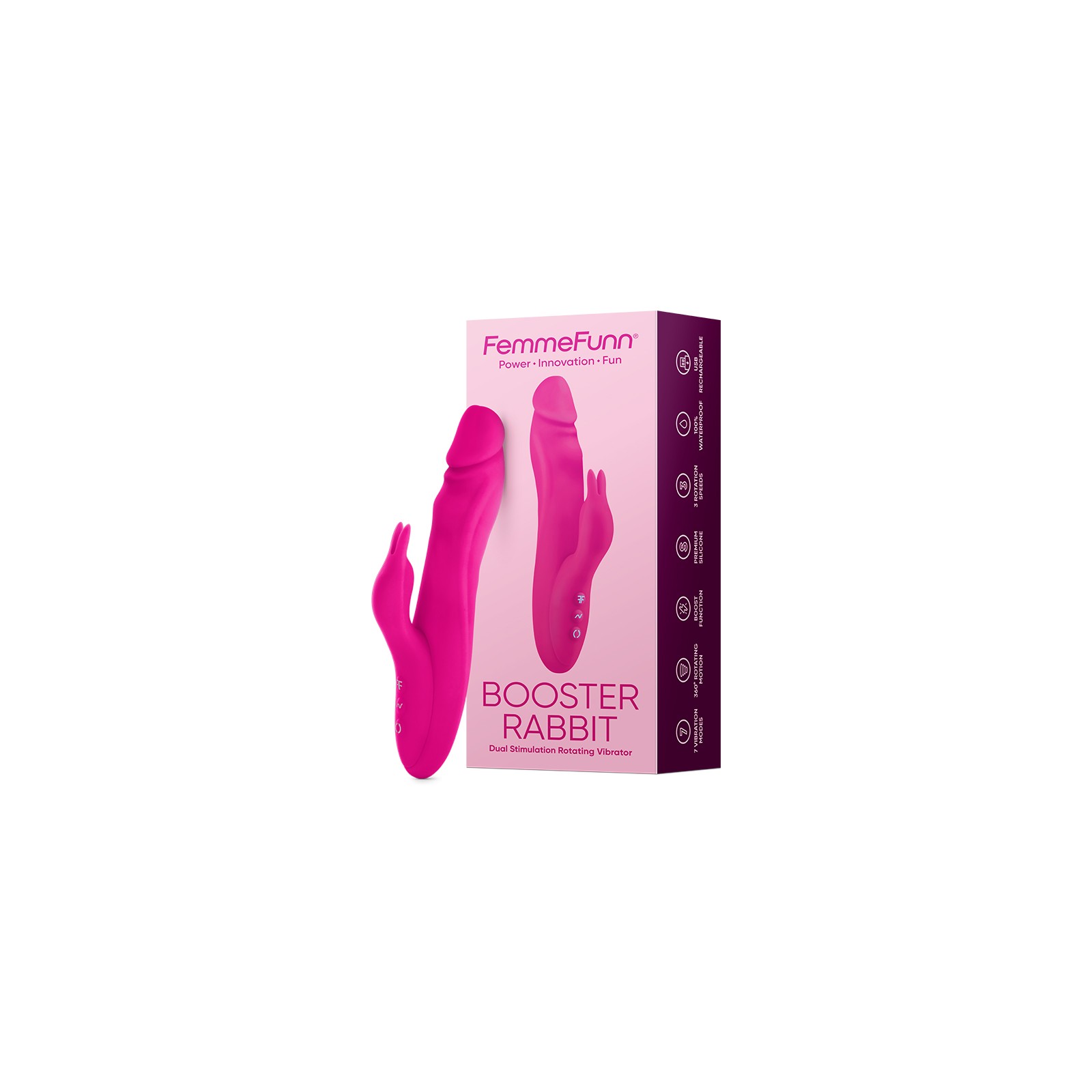 FemmeFunn Vortex Booster Rabbit - Rechargeable Dual Stimulation Vibrator