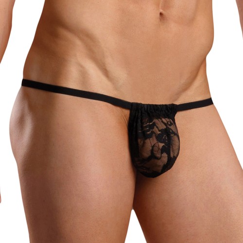 Male Power Stretch Lace Posing Strap for Confident Style