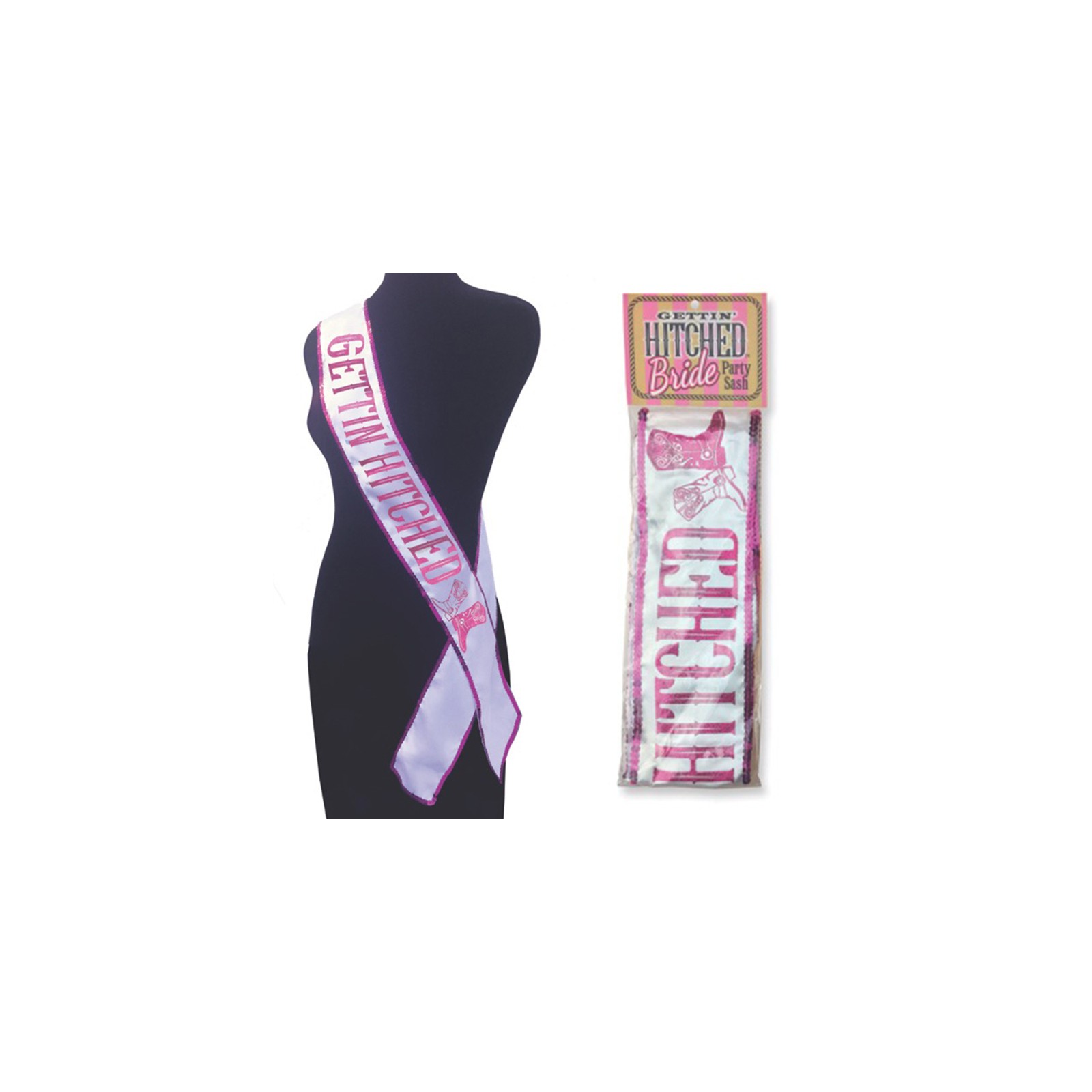 Getting Hitched Glitter Sash - Party Accessory