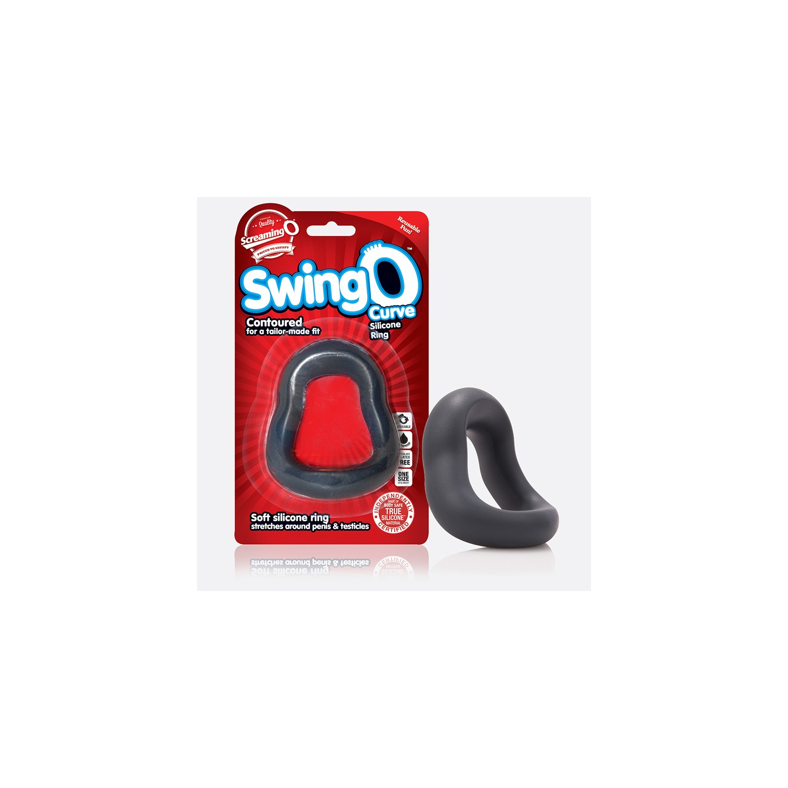 Screaming O SwingO Curve Cock Ring Grey