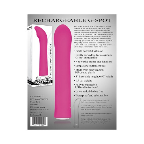 Evolved Rechargeable G-Spot Vibrator Pink - Powerful Pleasure