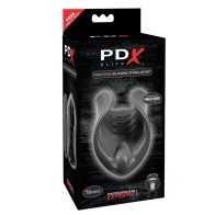 PDX Elite Vibrating Silicone Stroker Black