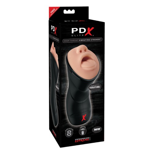 PDX Elite Estimulador Vibrador Deep Throat Beige/Negro