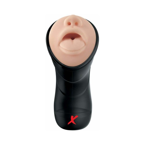 PDX Elite Estimulador Vibrador Deep Throat Beige/Negro