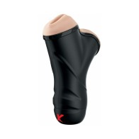 Masturbador Vibrador de Doble Penetración PDX Elite Beige/Negro