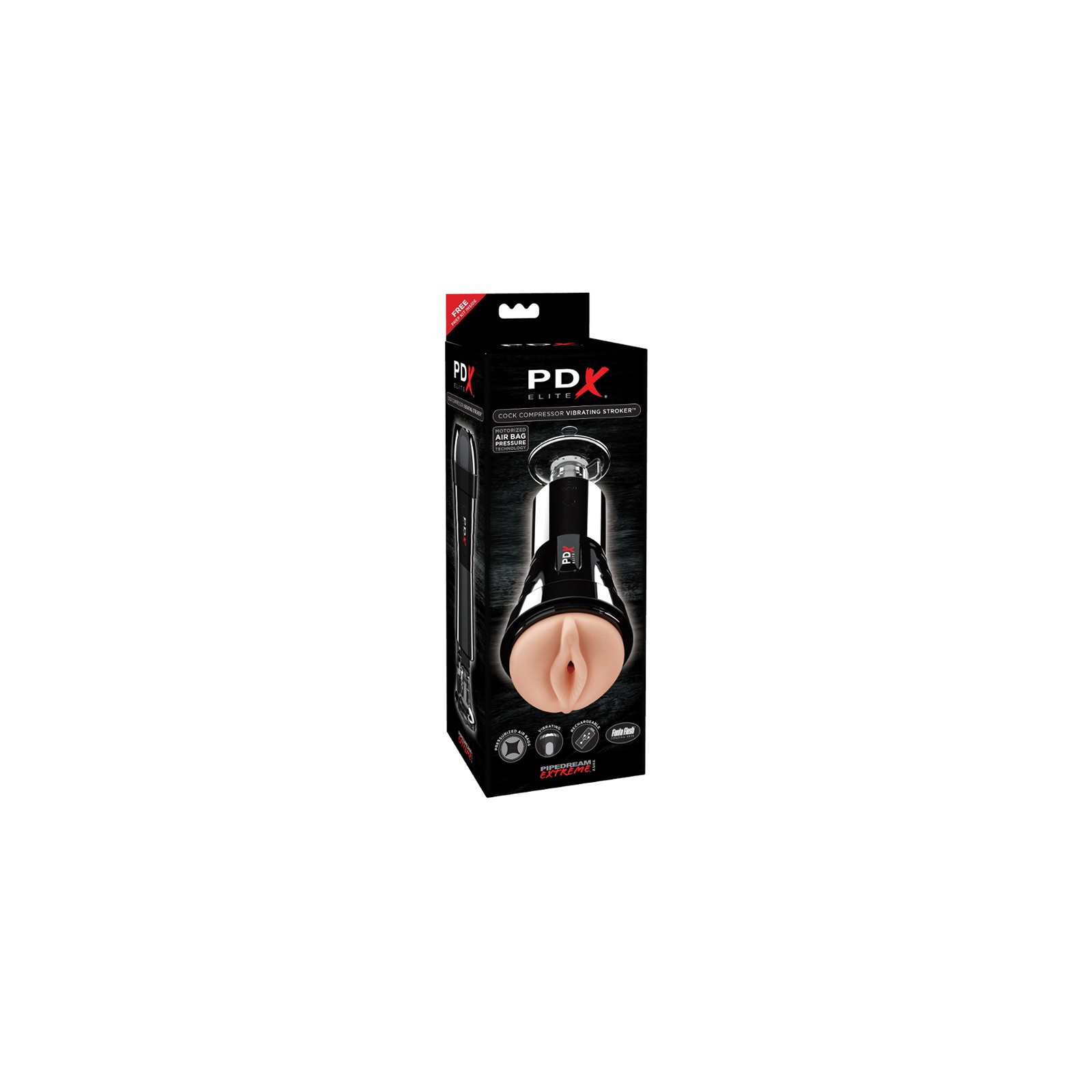 PDX Elite Cock Compressor Rechargeable Vibrating Stroker