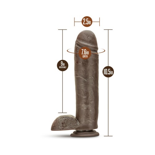 Dr. Skin Mr. Mister Realistic 10.5 in. Dildo with Balls Brown