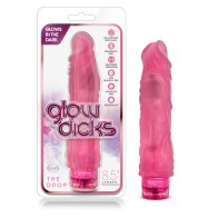 Glow Dicks El Drop Dildo Vibrador Realista de 8.5 Pulgadas Rosa