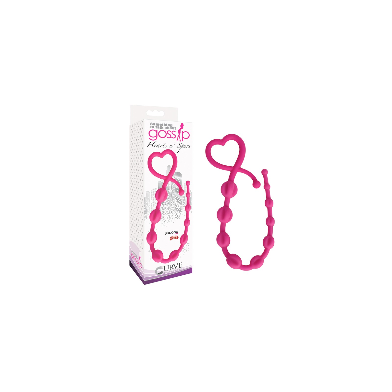 Curve Toys Magenta Silicone Graduated Anal Beads