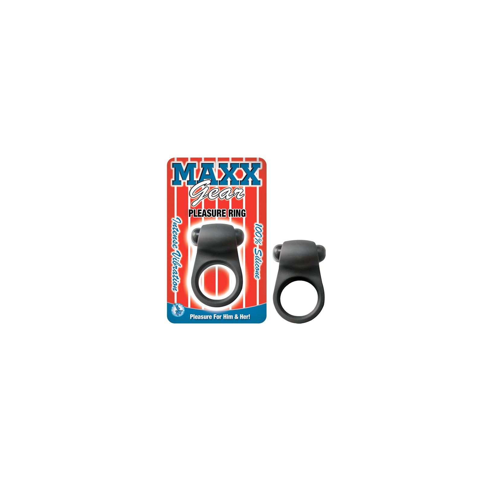 Maxx Gear Black Pleasure Ring with Vibration