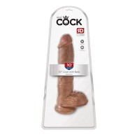 Pipedream King Cock Dildo Realista de 10 Pulgadas con Testículos Tan