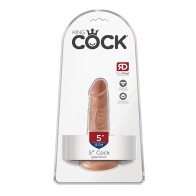 Pipedream King Cock 5 in Cock Realistic Dildo With Suction Cup Tan