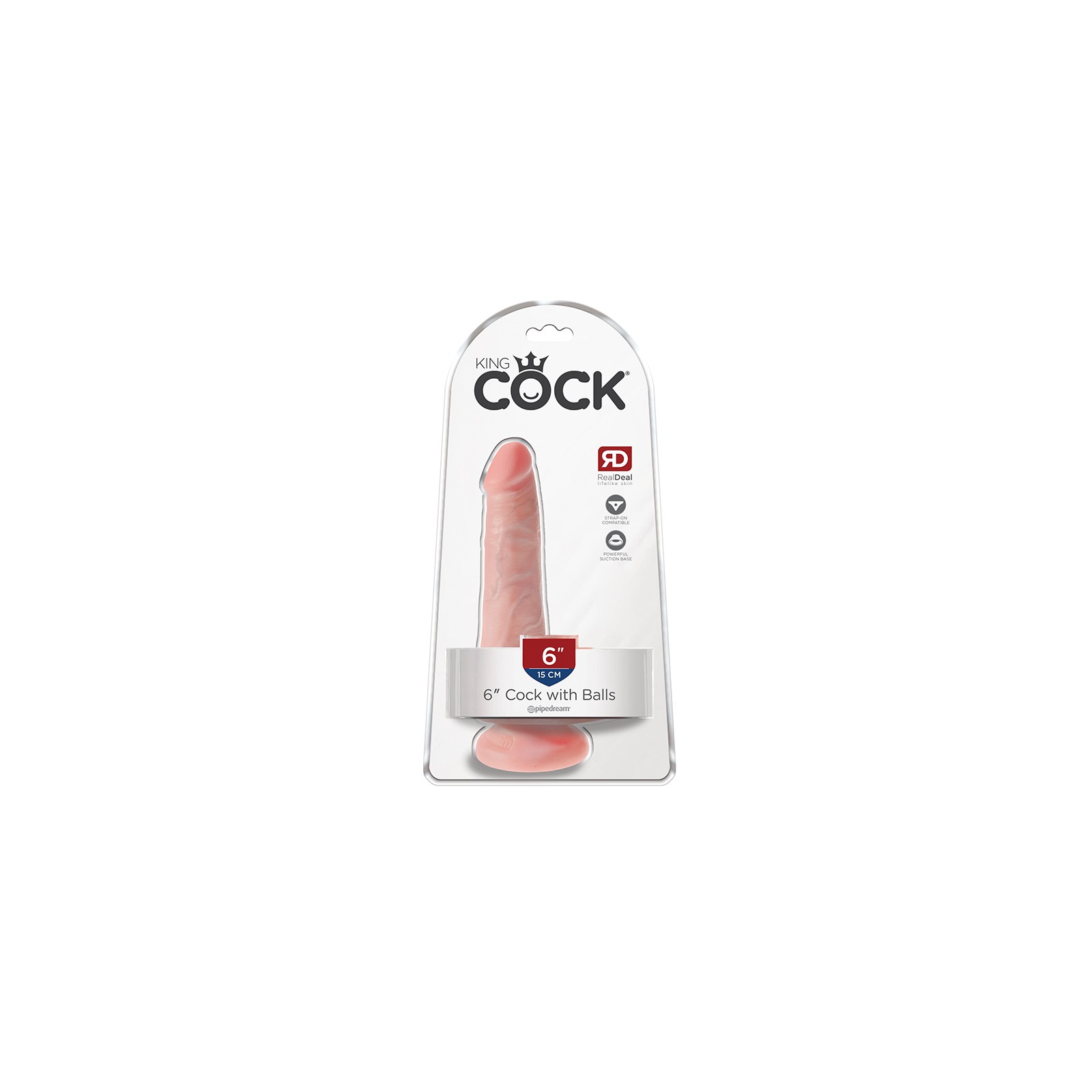 Pipedream King Cock 6 in. Cock With Balls Realistic Suction Cup Dildo Beige