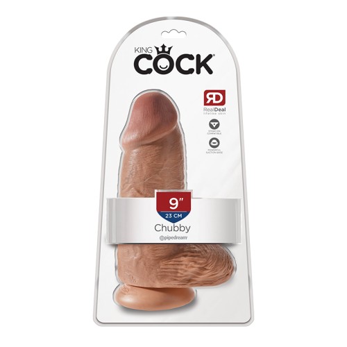 Pipedream King Cock Chubby 9 in. Dildo with Balls Tan